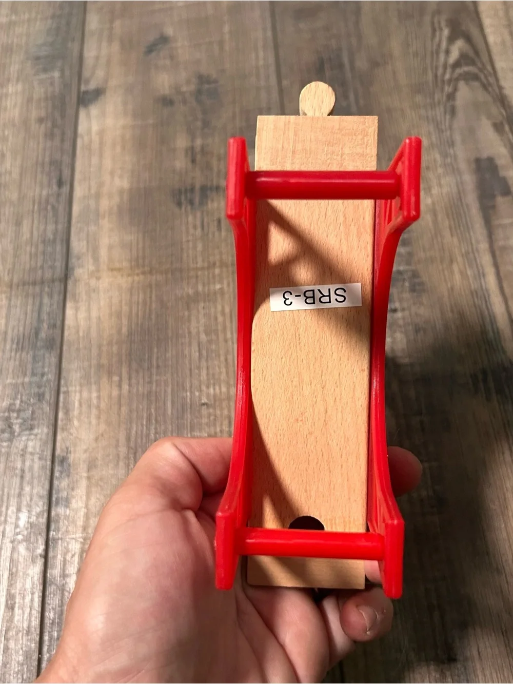 Red Plastic Suspension Bridge With Wood Track Thomas Brio Compatible